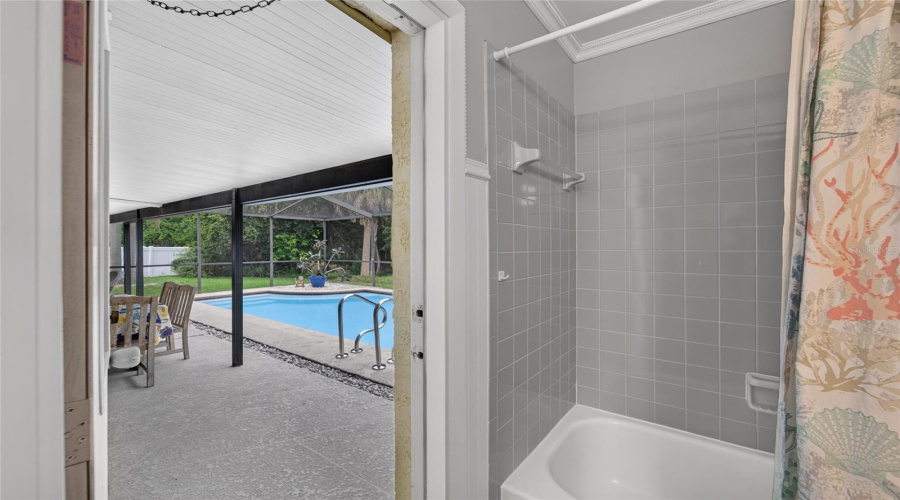 Guest Bathroom Going Out To Pool