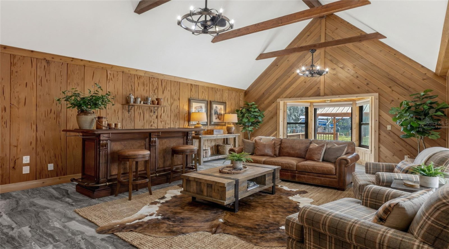 Virtually Staged Man Cave/Family Room