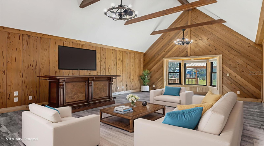 Virtually Staged Family Room/Man Cave
