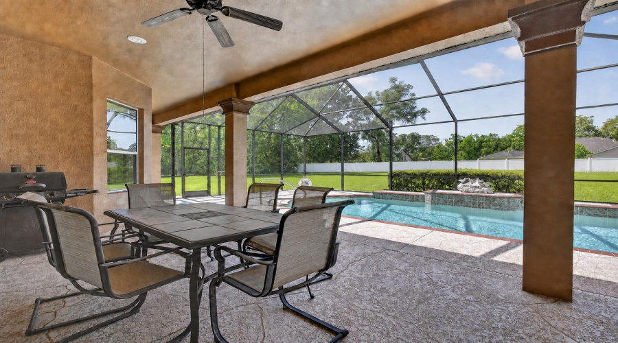 Covered Patio By The Pool