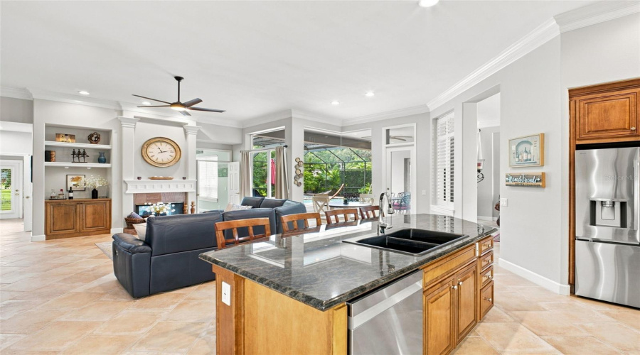 Kitchen Looking In Family Room