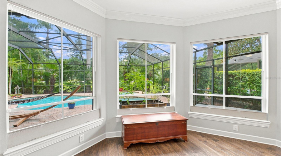 Baywindow In Primary Bedroom With Pool View