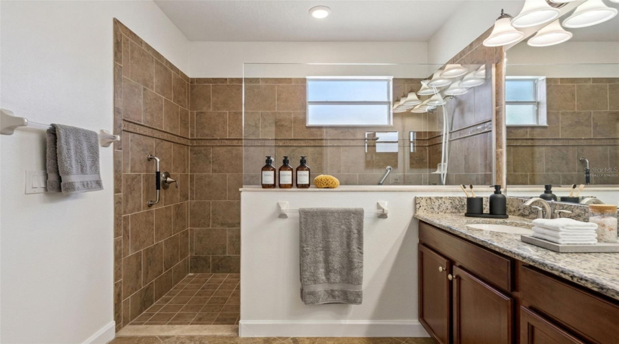 Virtually Staged Primary Bathroom