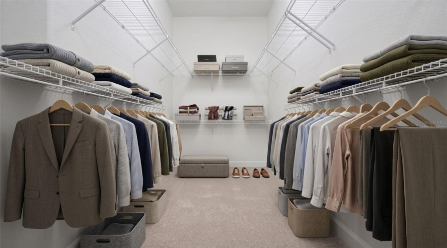 Virtually Staged Primary Closet