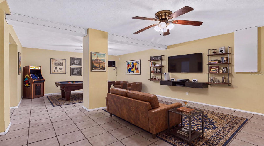 Virtually Staged Downstairs As Media Room