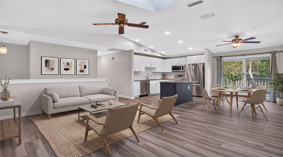 Virtually Staged - Living, Dining, And Kitchen