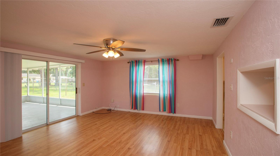 Family Room With Sliders To Screened Porch
