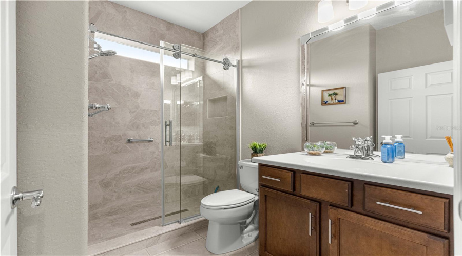 Guest Bathroom Glass Shower Door, Updated