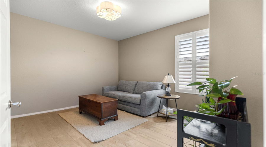 3Rd Bedroom Bedroom, Tile Flooring, Plantation Shutters, Mordern Light Fixture