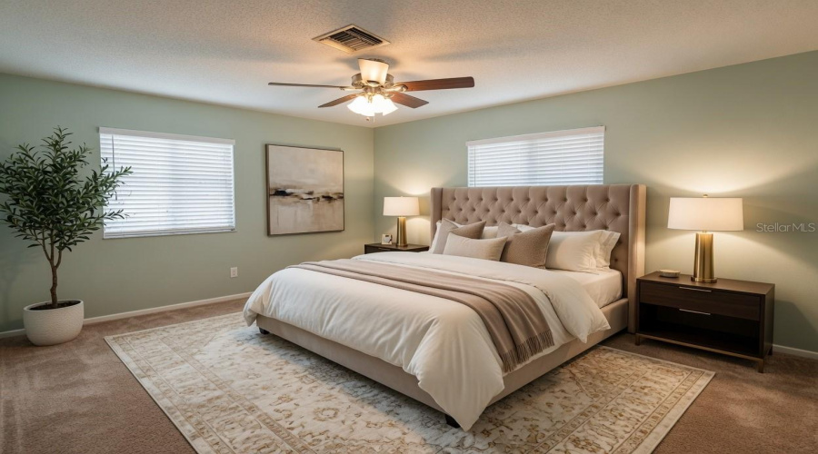 Virtual Staged Master Bedroom