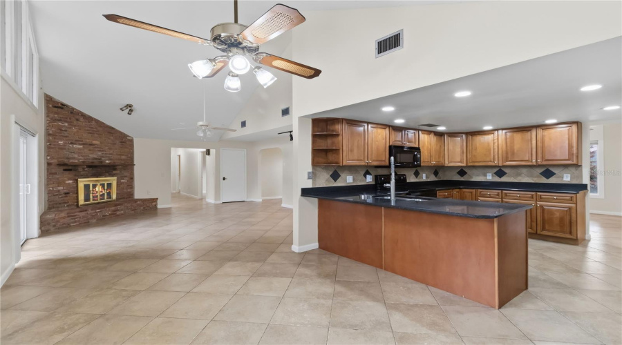 Family Room,Dining Area And Kitchen