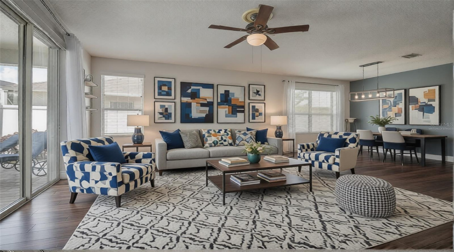 Great Room / Dining Room Virtually Staged