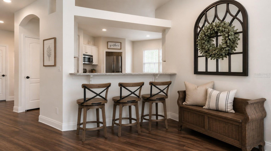 Breakfast Bar Counter Area Virtually Staged