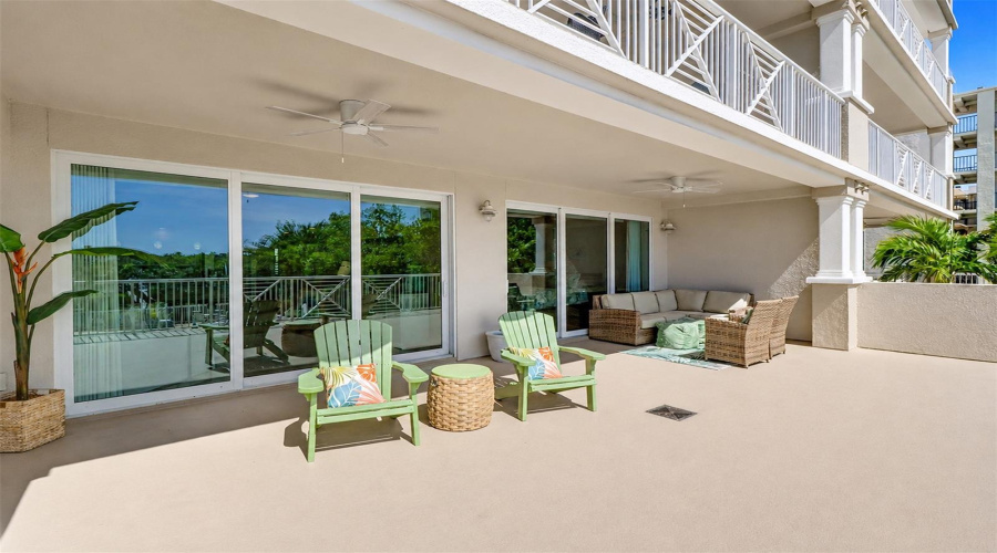 .... View From Balcony Back To Living Room &Amp; Master Suite.. Both Entrances Have Recessable Triple High Impact Sliders Plus New Ceiling Fans On Terrace..