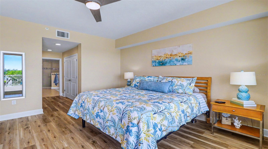 ... Looking In From Balcony To Master Suite. Two  Closets And Then Large Master Bath.