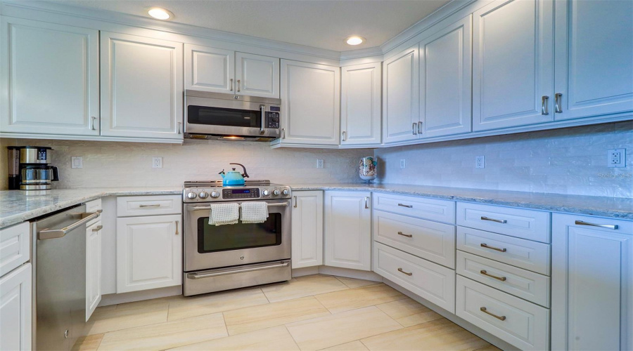 ..Remodeled Kitchen  #3.. Under Counter Lighting - Soft Close Hardware - Ge Cafe Appliances -