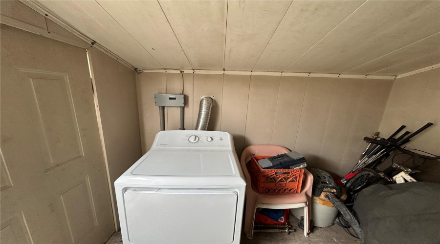 Dryer Hooked Up In The Backyard Shed