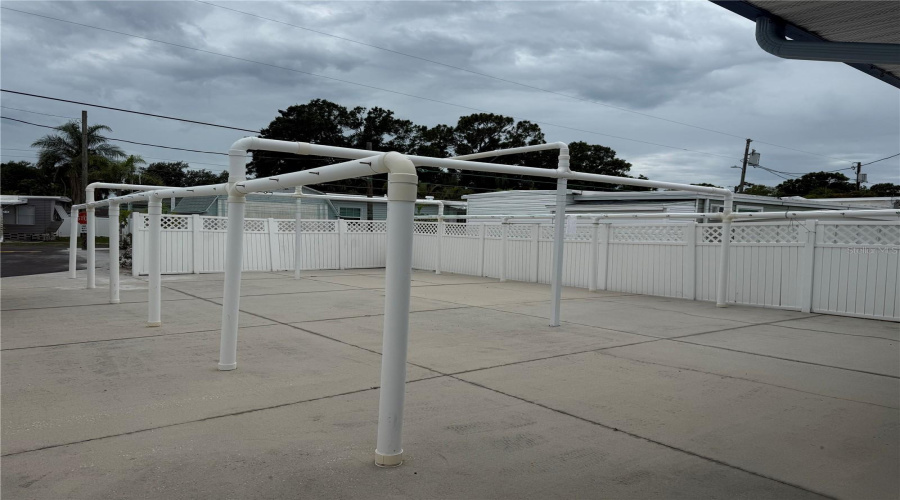 Clotheslines Outside Community Laundry Room
