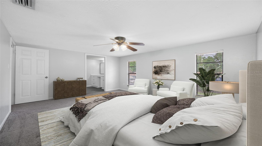 Virtually Staged Primary Suite