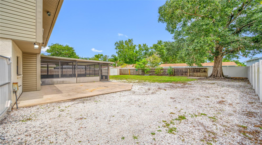 Large Backyard With Outside Patio