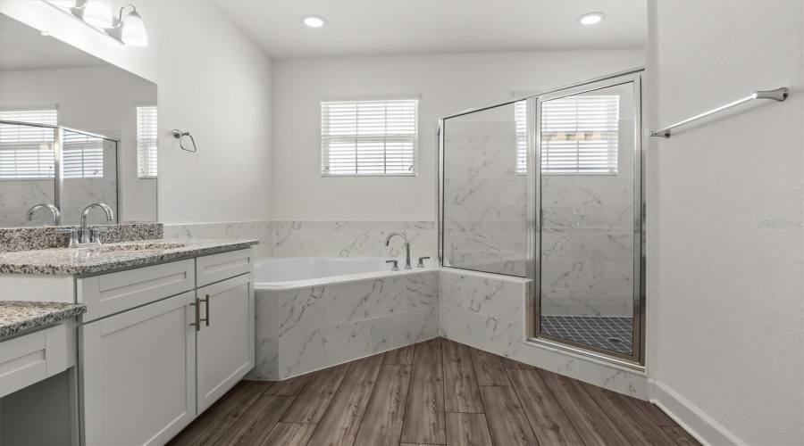 Primary Bathroom Garden Tub &Amp; Step In Shower