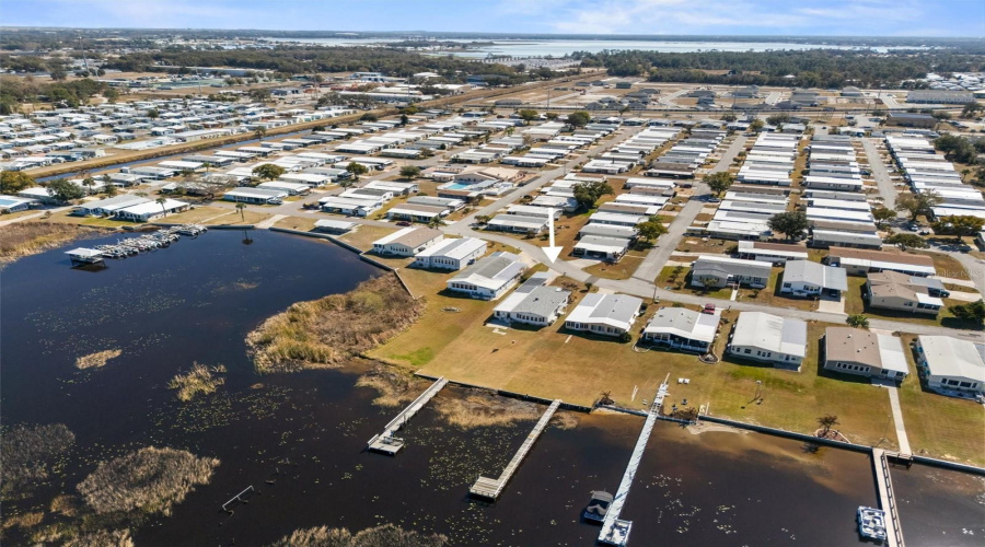 Aerial Of The Home And Lake Henry