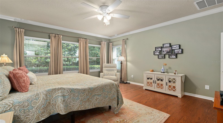 Primary Suite With Great Natural Light And Crown Molding