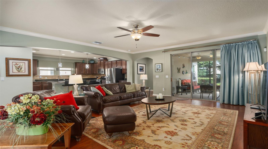 Great Room With A View Of The Open Kitchen.