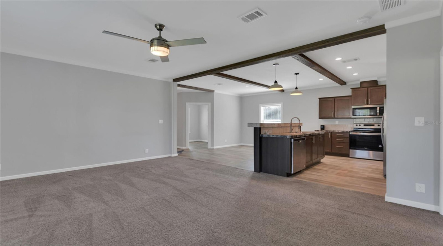 Charming View From Living Room Into The Kitchen