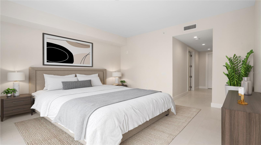 Spacious Primary Suite. Virtual Staged