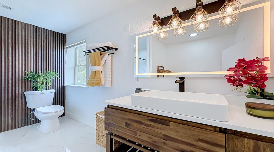 A Beautifully Updated Bathroom With Spa-Inspired Details.