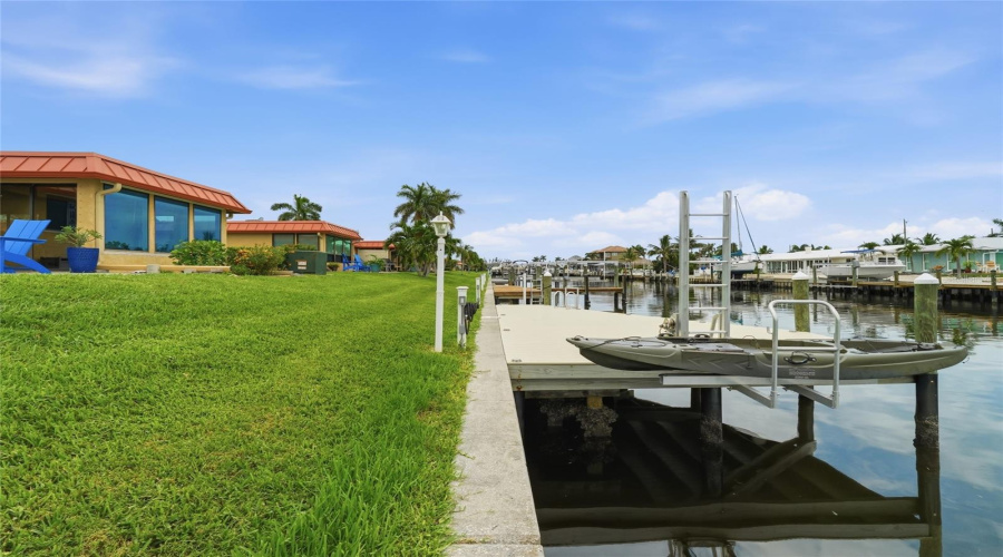 Private Dock And Kayak Lift In Photo