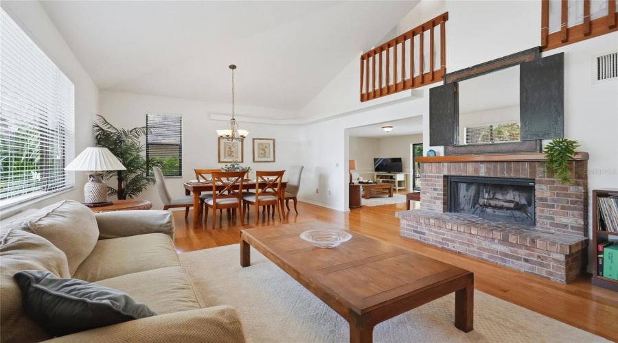 Wood Burning Fire Place Adds A Cozy Vibe