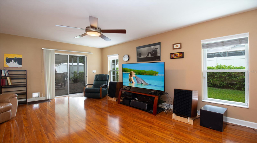 Family Room With Sliders To Back Porch