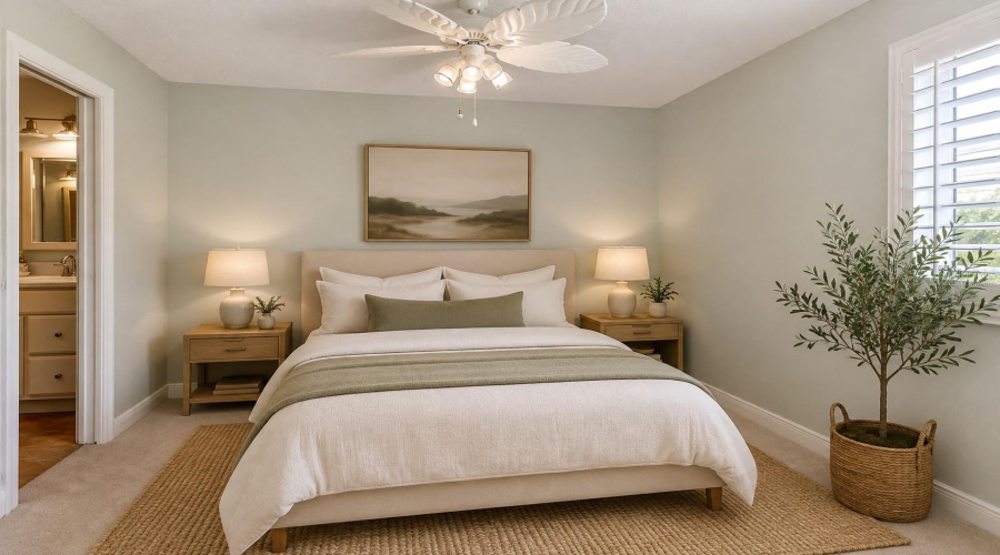 Virtually Staged Primary First Floor Bedroom.