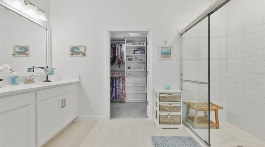 Primary Ensuite Bathroom With Double Sinks