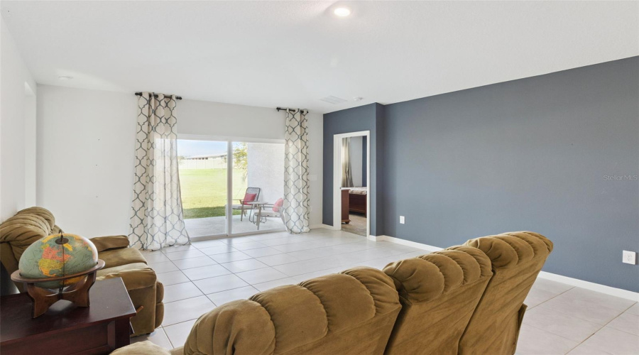 Family Room With View To  Backyard