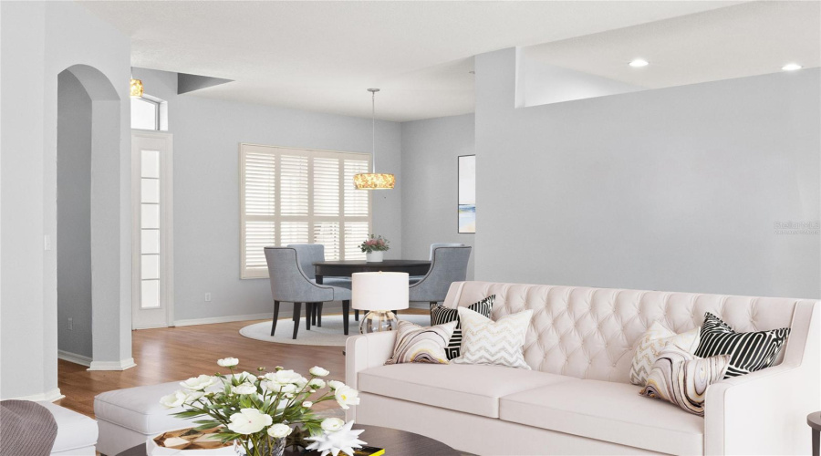 Virtually Staged - Living Room And Dining Room