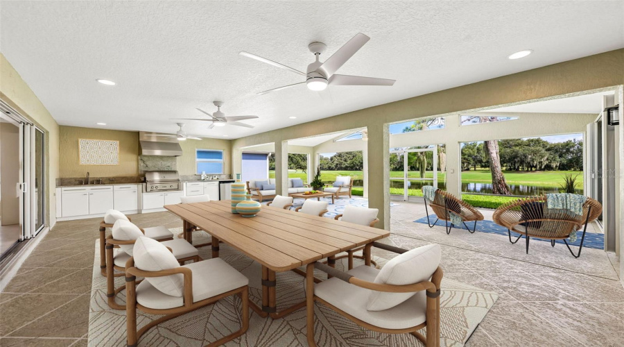 Virtually Staged Extended Screened Lanai