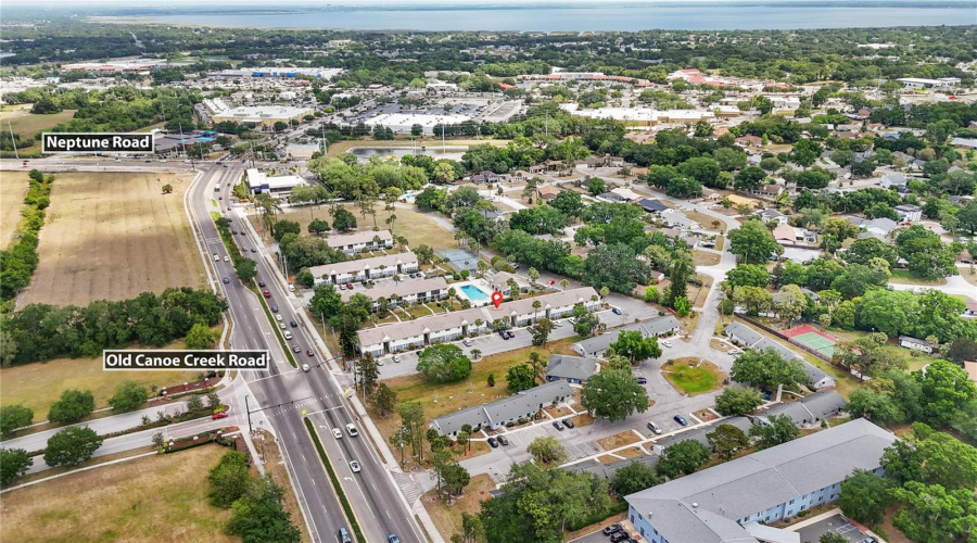 Aerial Of Community On Old Canoe Creek Road And Neptune Road
