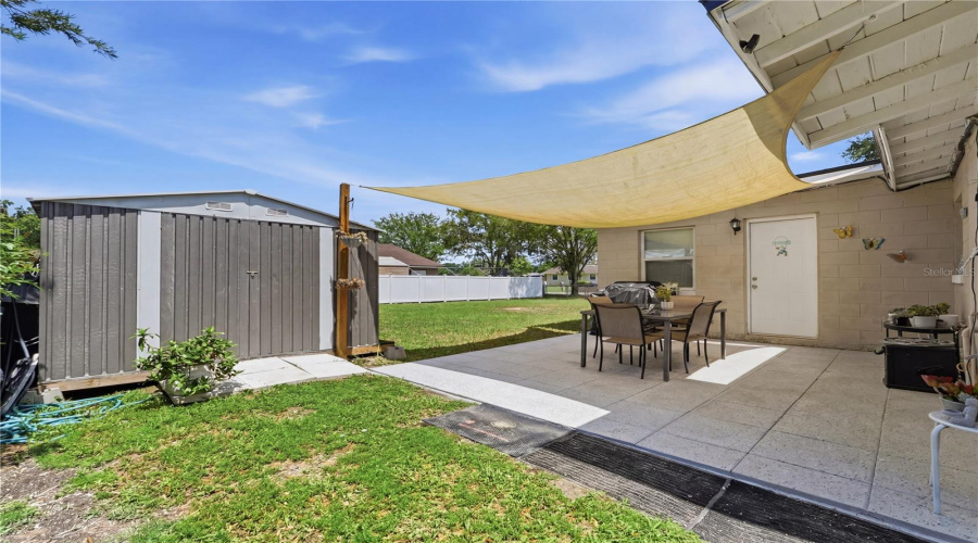 Backyard With Storage Shed