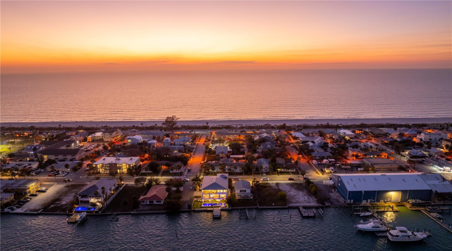 Drone Photo On The Home In Proximity To The Beach, 2 Blocks East At Sunset
