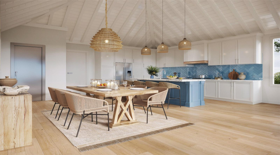 3D Rendering Of Kitchen / Dining Area