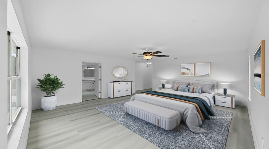Virtual Staged Primary Bedroom