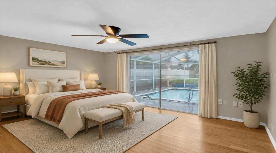 Virtually Staged Master Bedroom
