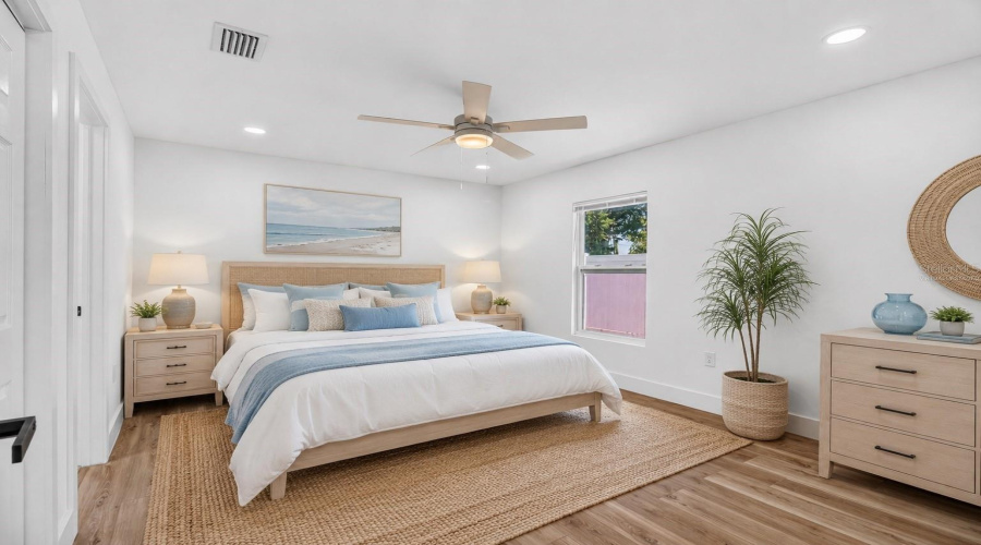 Virtually Staged Primary Bedroom