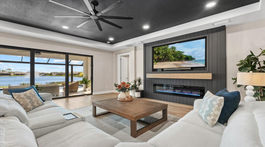 Family Room With Feature Wall/Fireplace