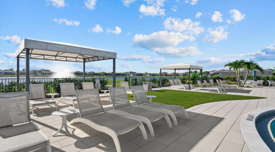 Community Outdoor Living By The Pool