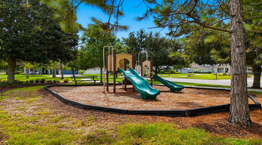 Enjoy A Welcoming Community Playground Nestled Beneath Mature Trees, Offering A Charming Outdoor Space For Play, Connection, And Everyday Neighborhood Moments.