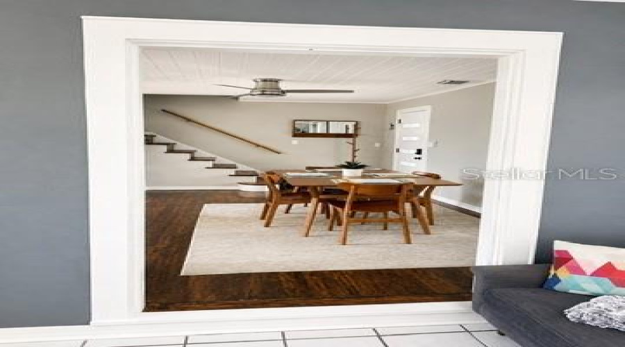 View From Sunroom Into Dining Room